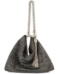 Jimmy Choo - Suede Crystal-Embellished Callie Clutch Bag - Lyst