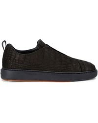 Santoni - Crocodile Leather Clean Icon Sneakers - Lyst
