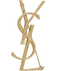 Saint Laurent Ring With Logo in Metallic | Lyst Saint Laurent Ring With Logo in Metallic | Lyst