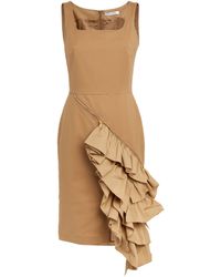 Max Mara - Cotton Ruffle-detail Mini Dress - Lyst