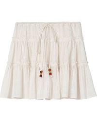 Burberry - Cotton Voile Tiered Mini Skirt - Lyst