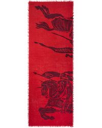 Burberry - Wool Wide Ekd Scarf - Lyst