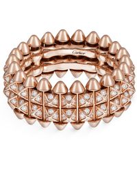 Cartier - Rose Gold And Diamond Clash De Ring - Lyst