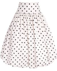 Self-Portrait - Taffeta Polka-Dot Midi Skirt - Lyst
