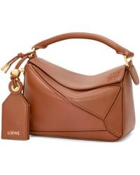 Loewe - Mini Leather Puzzle Top-Handle Bag - Lyst