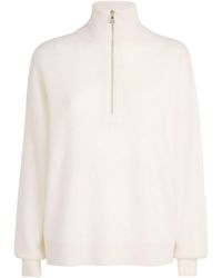 Alice + Olivia - Stretch-Cashmere Quarter-Zip Sweater - Lyst