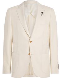 Lardini - Wool-Cotton Patch Pocket Blazer - Lyst