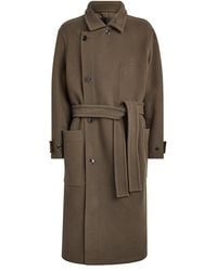Lemaire - Wool Oversized Wrap Coat - Lyst