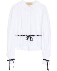 Valentino - Cotton Broderie Anglaise Shirt - Lyst