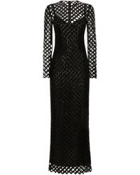 Dolce & Gabbana - Sequin-embellished Netting Midi Dress - Lyst