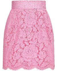 Dolce & Gabbana - Floral Lace Mini Skirt - Lyst