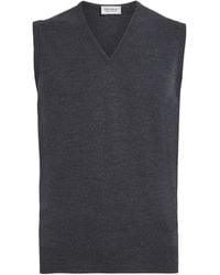 John Smedley - Merino Wool V-Neck Sweater Vest - Lyst