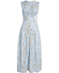 Agua Bendita - Cotton Otono Navegante Midi Dress - Lyst