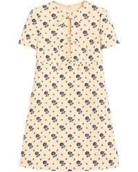 Valentino Garavani - Wool-Silk Floral Print Mini Dress - Lyst