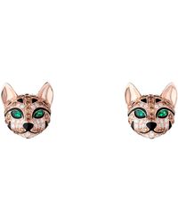 Boucheron - Rose Gold, Diamond And Emerald Animaux De Coll Earrings - Lyst