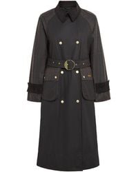 Barbour - Waxed Cotton Elva Trench Coat - Lyst