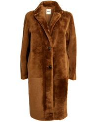 Sandro Sherly Leather \u0026 Shearling Coat 