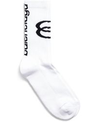 Balenciaga - Cotton Logo Socks - Lyst
