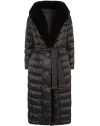 Max Mara Reversible Mink Trim Down Coat - Metallic