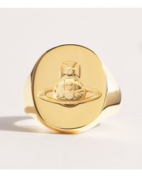 Vivienne Westwood - Plated Sterling Orb Signet Ring - Lyst