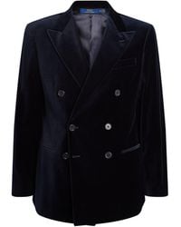 Polo Ralph Lauren - Velvet Double Breasted Blazer - Lyst
