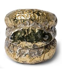 Parts Of 4 - Gold-plated Sterling Silver Stack Roman Mountain Ring - Lyst
