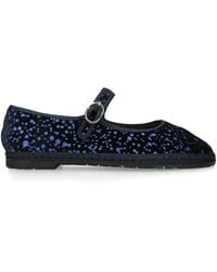 Flabelus - Velvet Seraphina Mary Jane Flats - Lyst