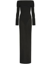 Alaïa - Merino Off-The-Shoulder Maxi Dress - Lyst