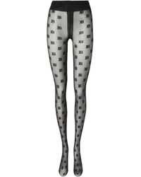 Burberry Monogram Motif Tights - Black