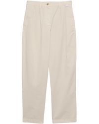 Prada - Cotton Gabardine Wide-Leg Trousers - Lyst