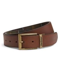 Barbour - Leather Tartan Reversible Belt - Lyst