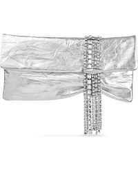 Jimmy Choo - Leather-Crystal Zandra Clutch Bag - Lyst