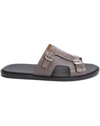 Santoni - Crocodile Monk Sandals - Lyst