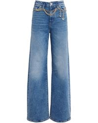 Maje - Chain-Detail High-Rise Wide-Leg Jeans - Lyst