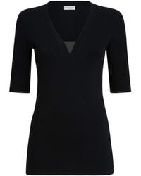 Brunello Cucinelli - Stretch-Cotton Monili-Detail T-Shirt - Lyst