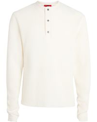 424 - Waffle-Knit Long-Sleeve Henley Top - Lyst