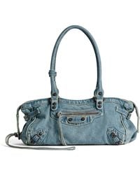 Balenciaga - Denim Le City East-West Shoulder Bag - Lyst