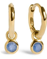 Monica Vinader - Vermeil And Sapphire September Birthstone Huggie Earrings - Lyst