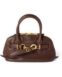 Miu Miu - Mini Nappa Leather Aventure Top-Handle Bag - Lyst