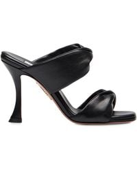 Aquazzura - Leather Twist Heeled Sandals 95 - Lyst