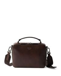 Prada - Leather Brique Cross-Body Bag - Lyst