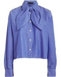 Maje - Cotton Tie-Detail Stripe Shirt - Lyst