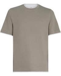 Brunello Cucinelli - Cotton Faux-Layered T-Shirt - Lyst