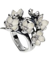 Shaun Leane - Sterling Silver And Diamond Cherry Blossom Full Flower Ring - Lyst