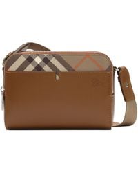 Burberry - Leather Check Pop Cross-Body Bag - Lyst