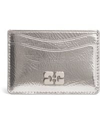 Ganni - Recycled Leather-Blend Metallic Bou Card Holder - Lyst