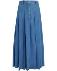 Weekend by Maxmara - Pleated Denim Skirt - Lyst