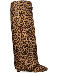 Givenchy - Leopard-Print Shark Pinch Knee-High Boots 95 - Lyst