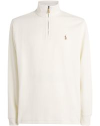 Polo Ralph Lauren - Cotton Logo Quarter-Zip Sweater - Lyst