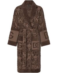 Dolce & Gabbana - Terry Cotton Dg Logo Robe - Lyst